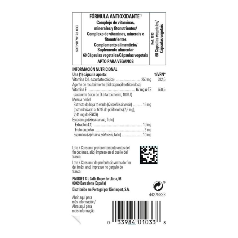 Formula Antioxidante Avanzada – 60 Capsulas Veganas