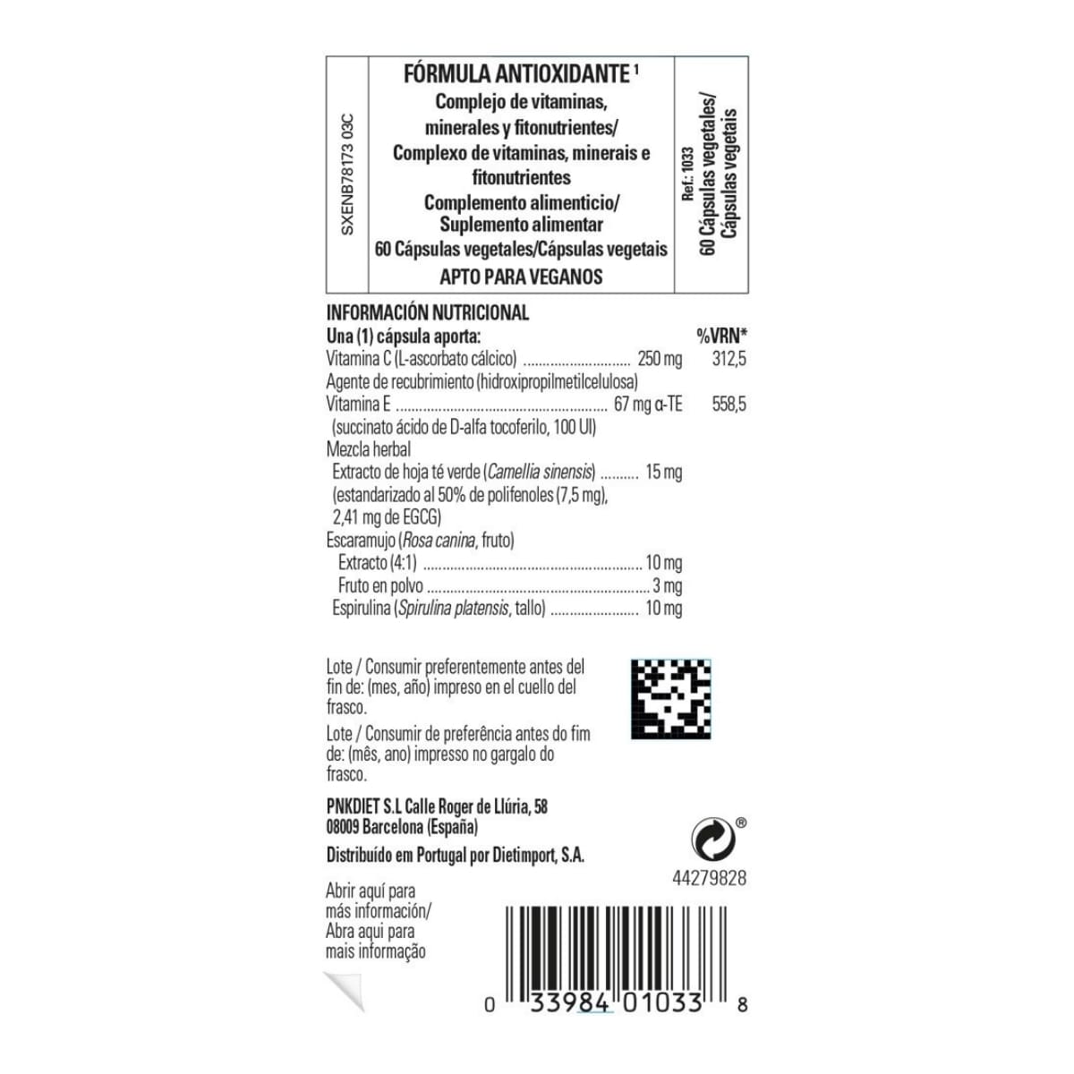 Formula Antioxidante Avanzada – 60 Capsulas Veganas