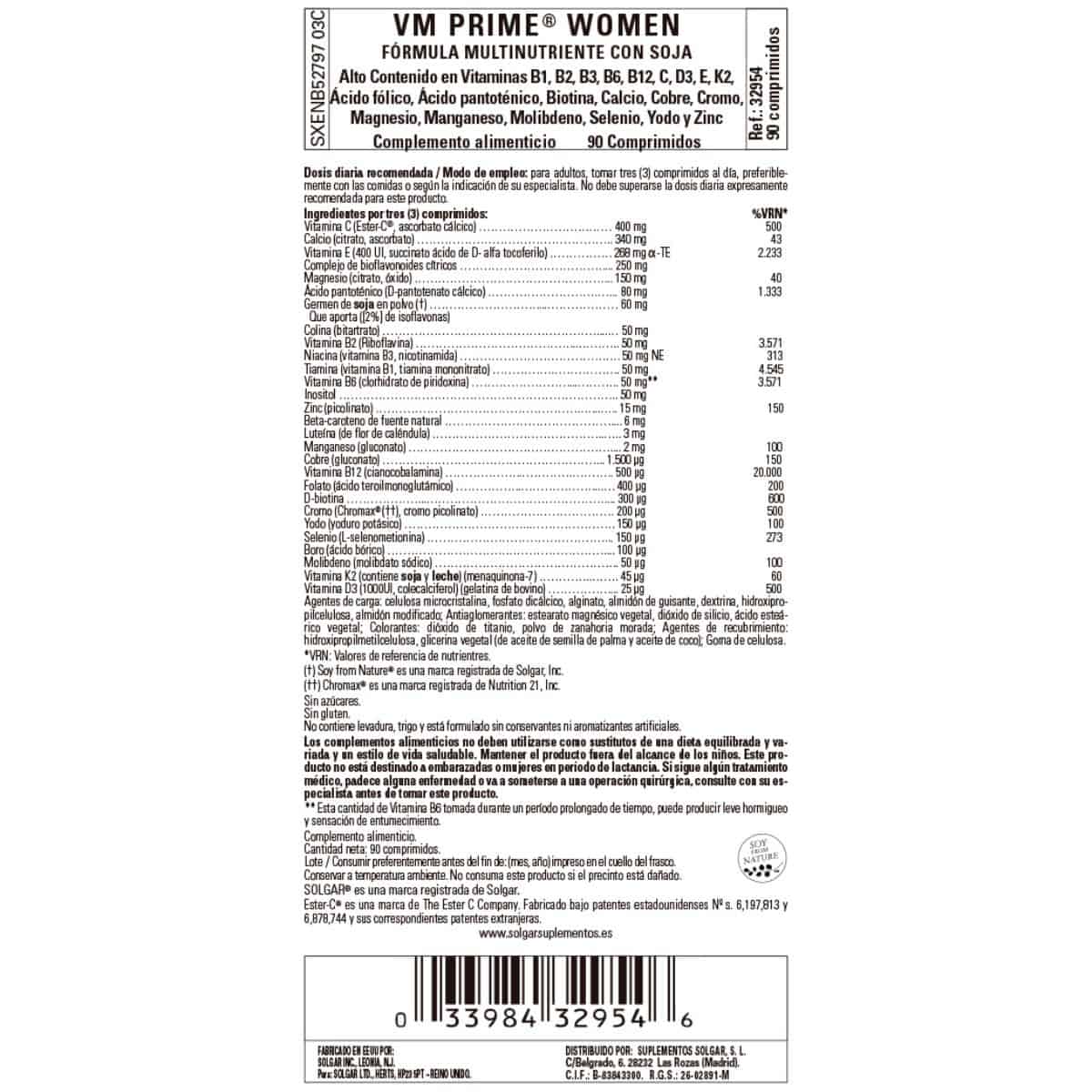 Fórmula VM Prime Mujer – 90 Comprimidos