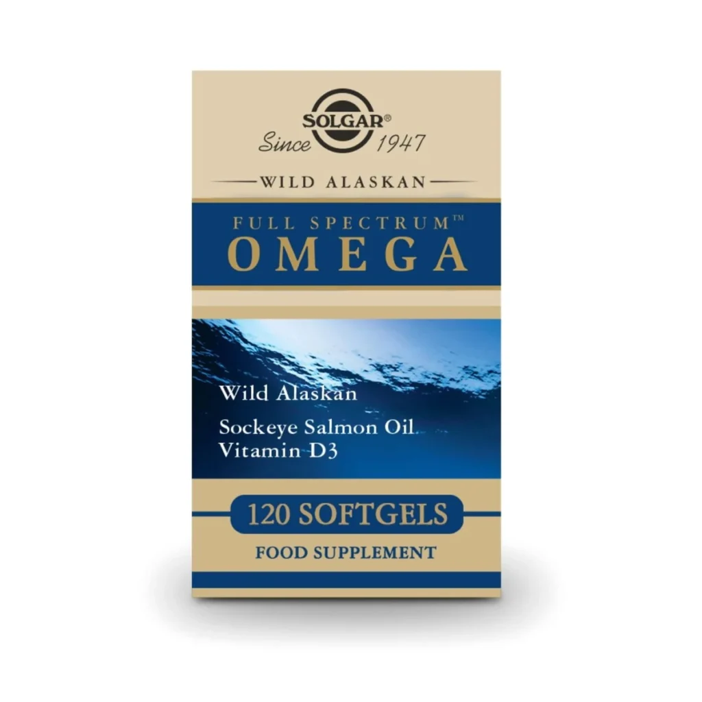 bote de omega de espectro completo - 120 cápsulas blandas solgar