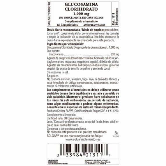 Glucosamina Clorhidrato 1000 mg - 60 Comprmidos