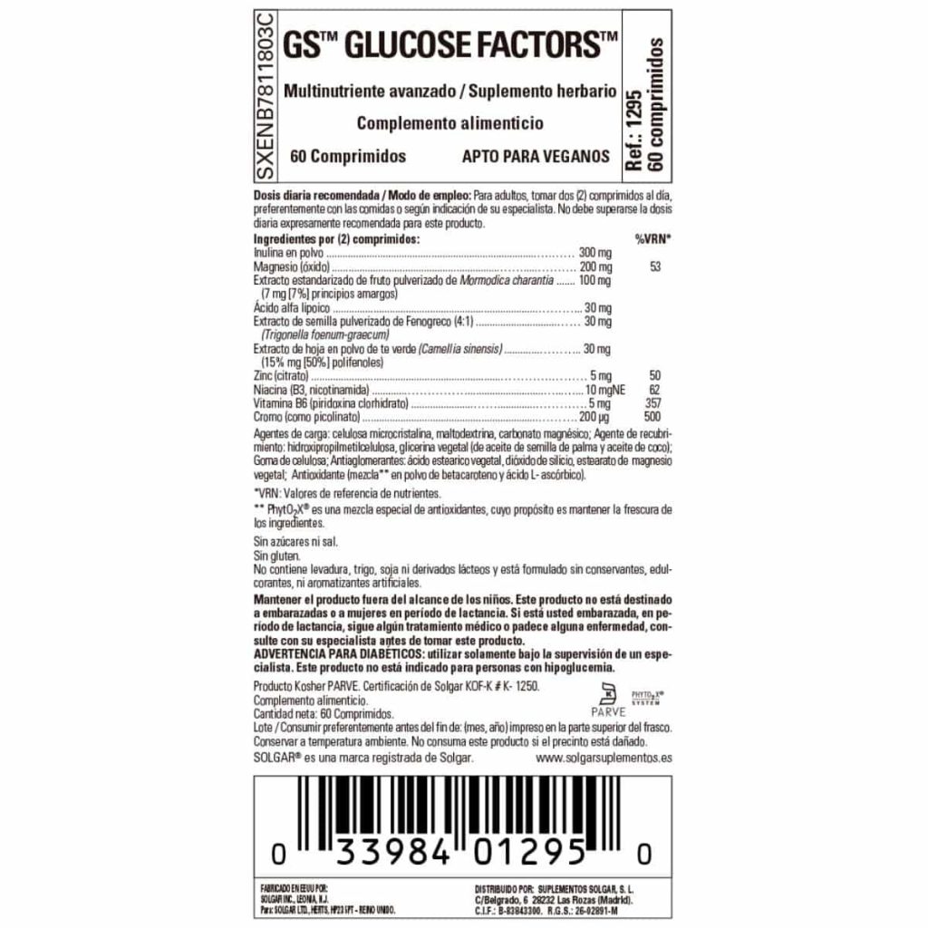 GS Glucose Factors - 60 Comprimidos detalle 1