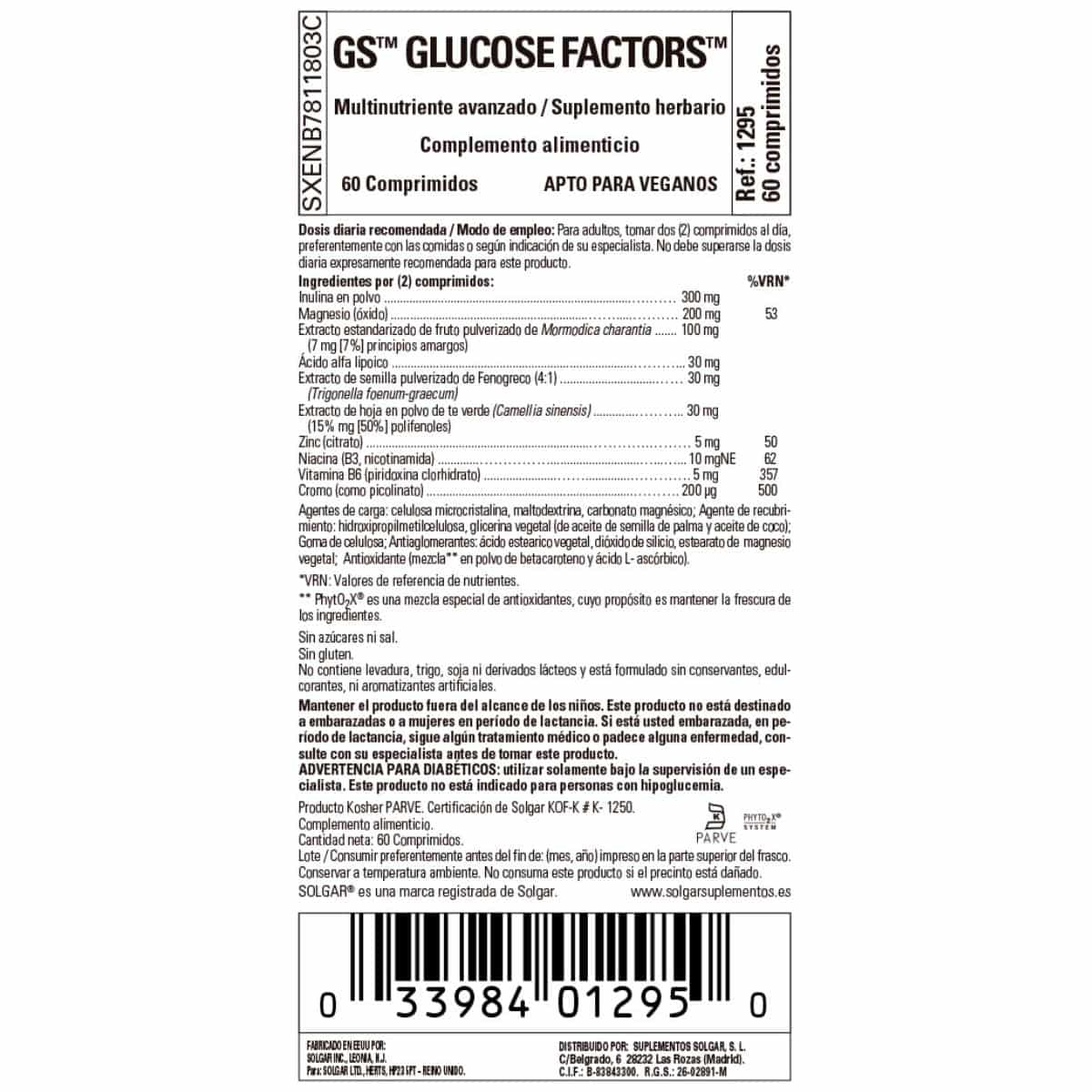 GS Glucose Factors – 60 Comprimidos