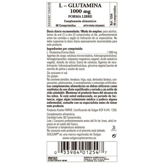 L-Glutamina 1000 mg - 60 Comprimidos