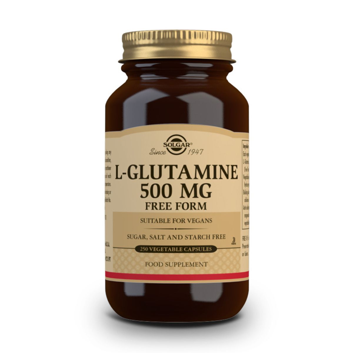 L-Glutamina 500 mg – 250 Cápsulas Veganas