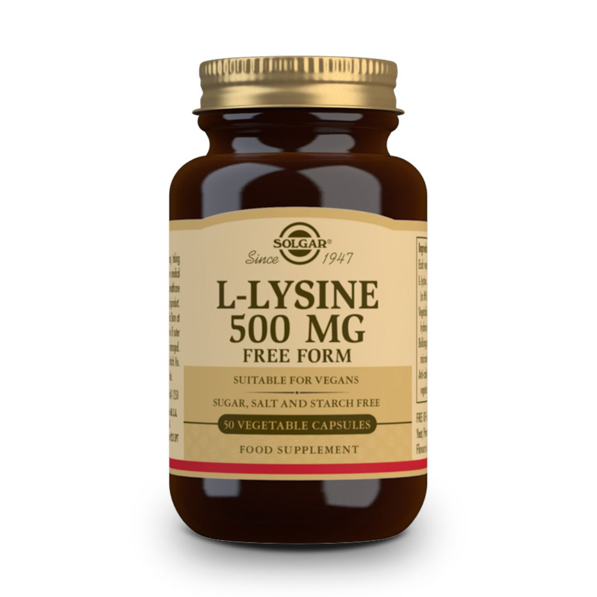 L-Lisina 500 mg – 50 Cápsulas Veganas