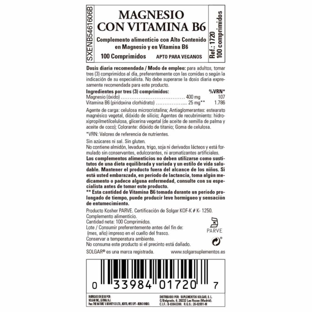 Magnesio + B6 - 100 Comprimidos detalle 1