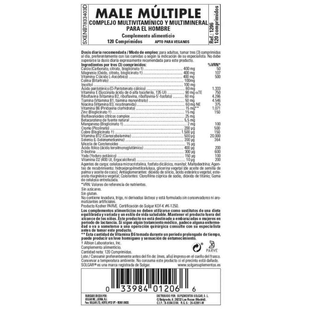 Male Multiple - 120 Comprimidos detalle 1