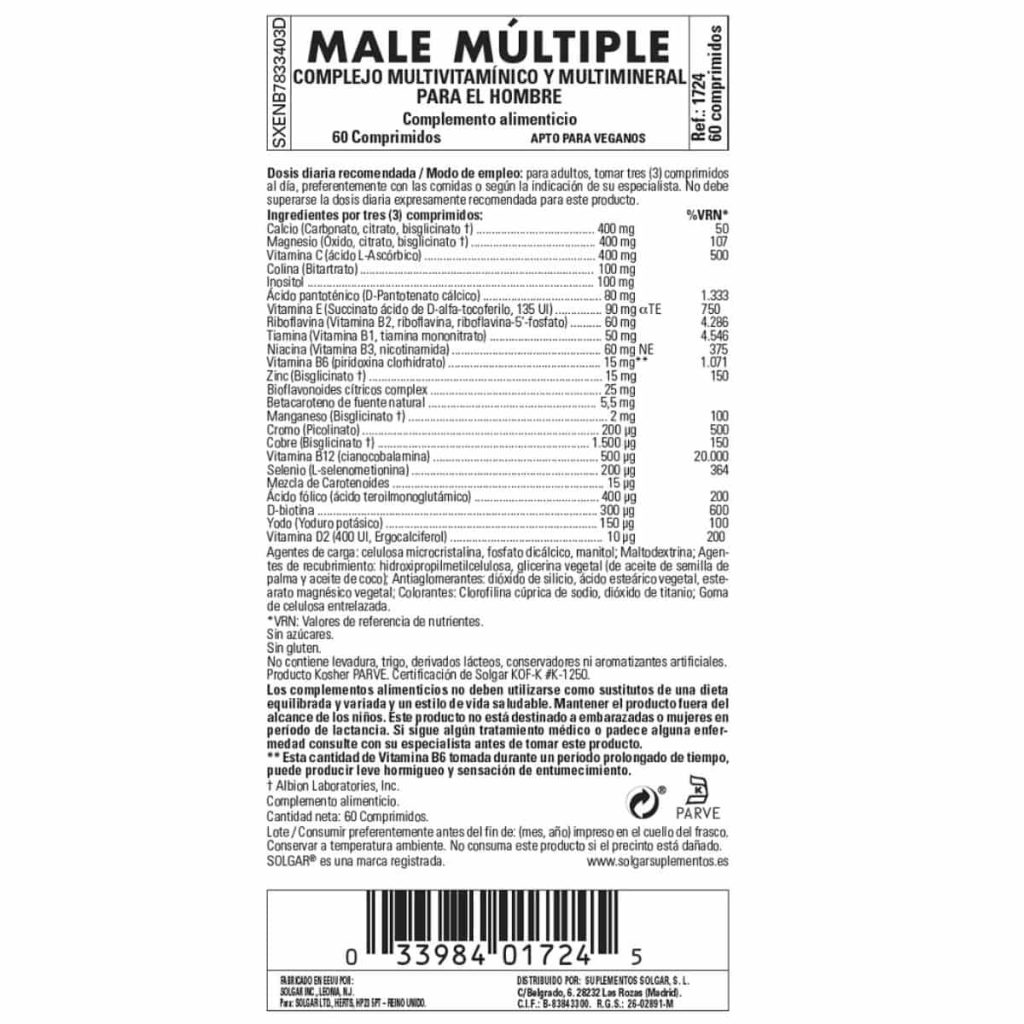 Male Multiple - 60 Comprimidos detalle 1