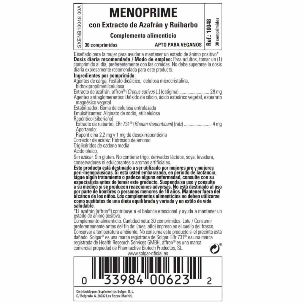 Meno Prime - 30 Cápsulas Veganas detalle 1