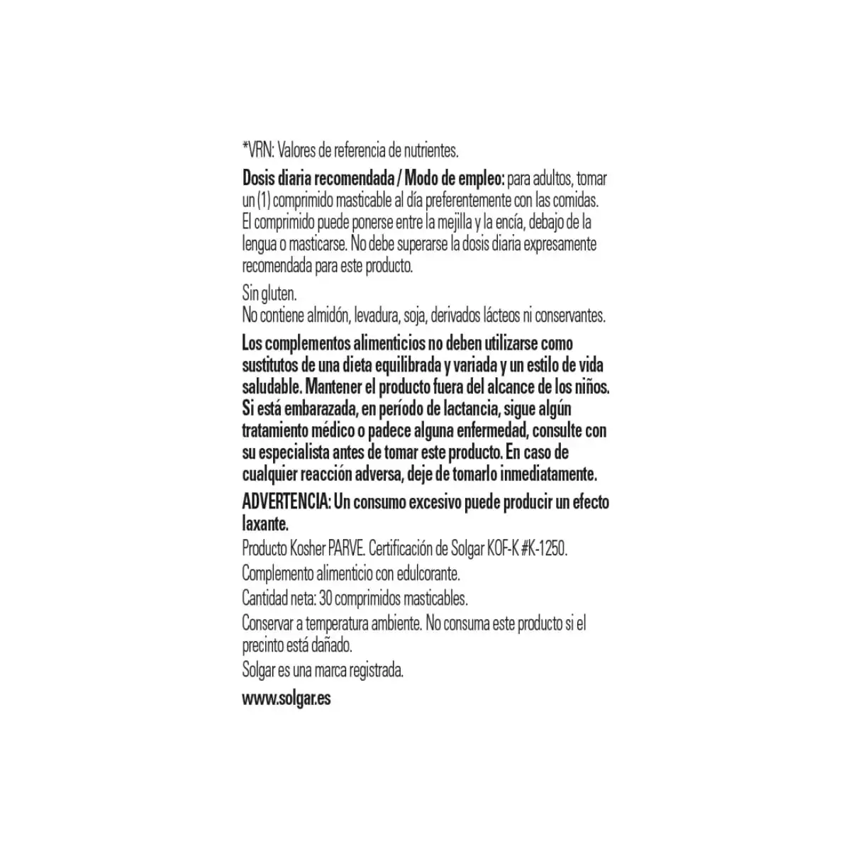 Vitamina B12 – 1000 mcg – 30 Comprimidos Masticable