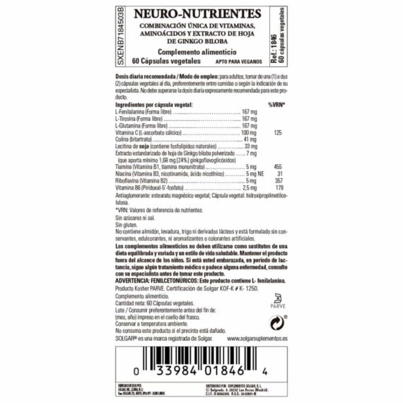 Neuro Nutrientes - 60 Cápsulas Veganas