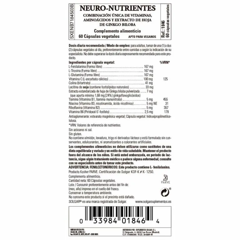 Neuro Nutrientes – 60 Cápsulas Veganas