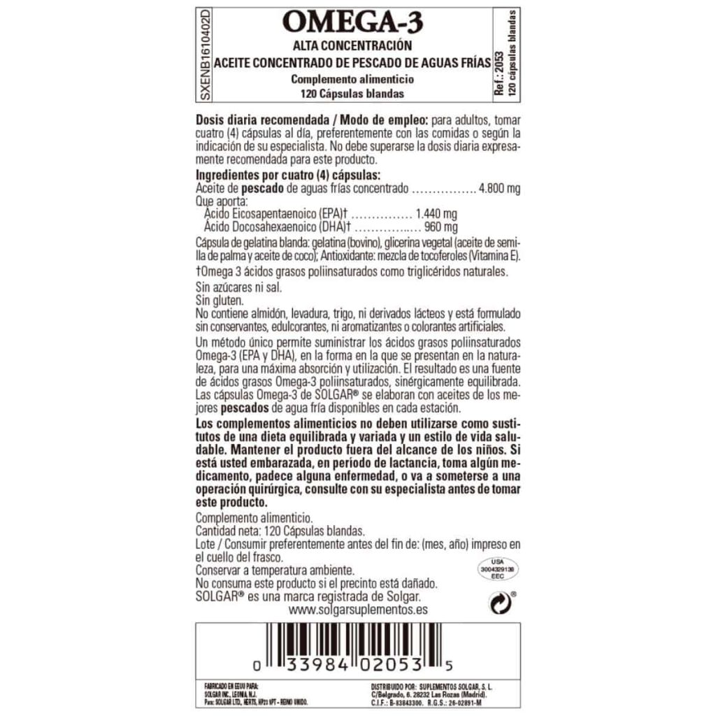 Omega 3 Alta Concentración - 120 Cápsulas Blandas detalle 1