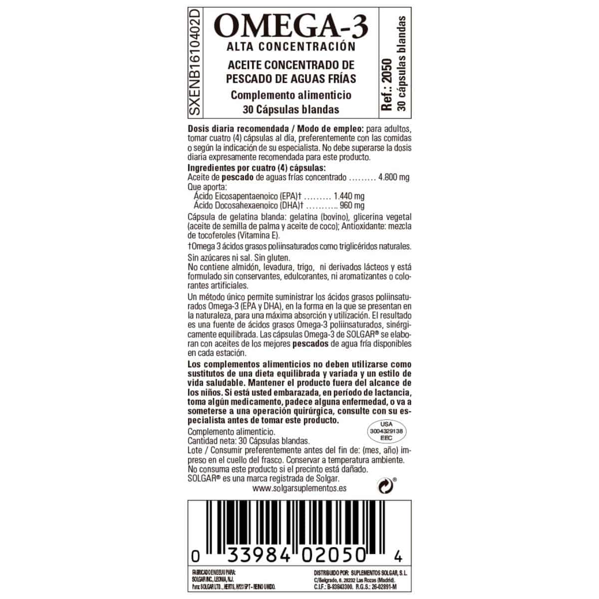 Omega 3 Alta Concentración – 30 Perlas