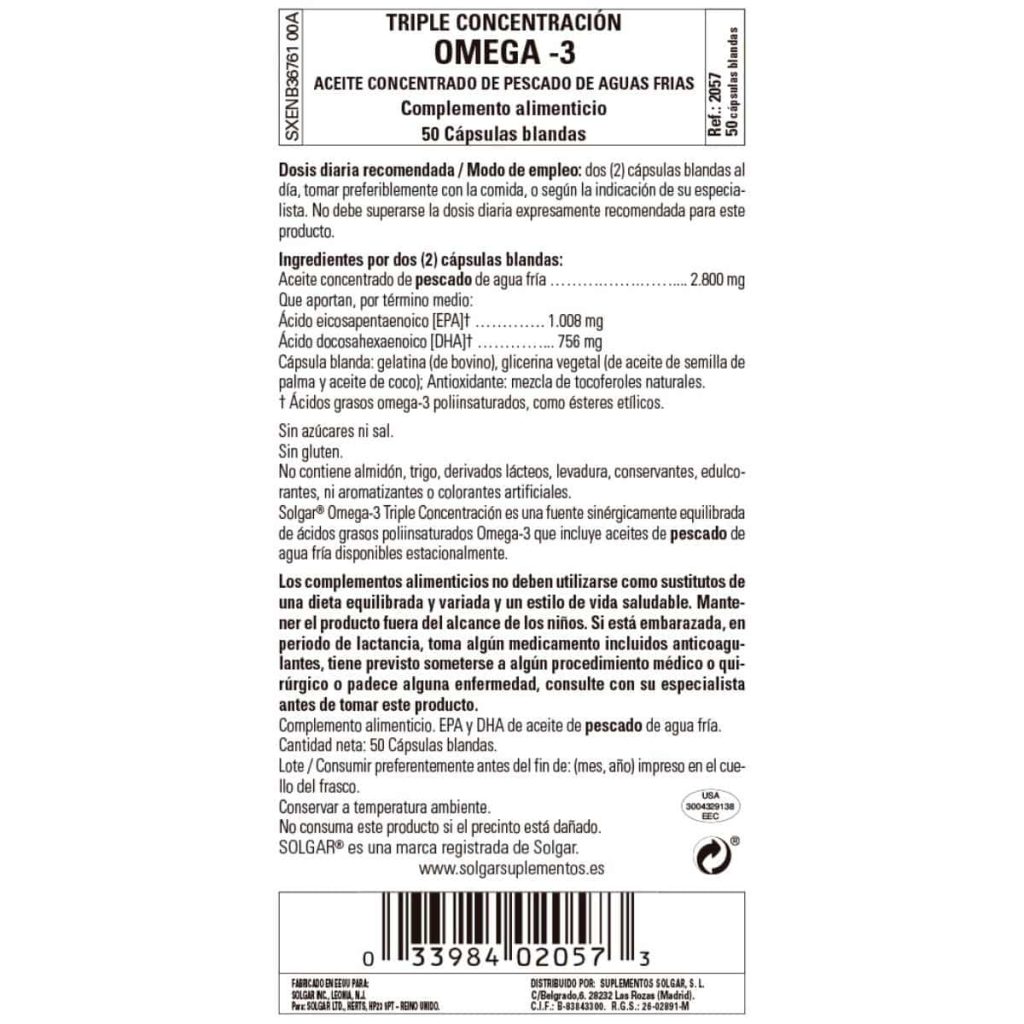 Omega 3 Triple Concentración - 50 Cápsulas Blandas detalle 1