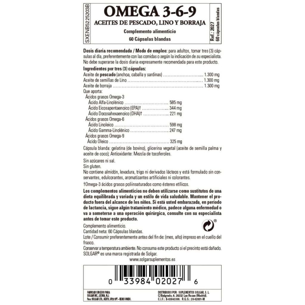 Omega 3-6-9 - 60 Cápsulas Gel Blandas detalle 1