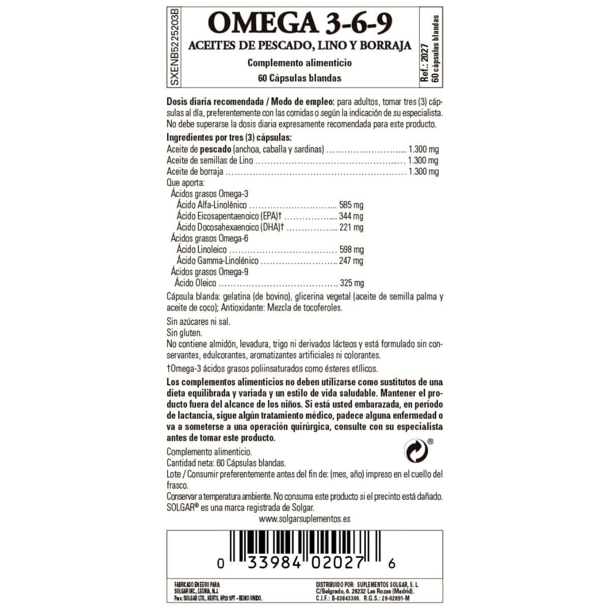 Omega 3-6-9 – 60 Cápsulas Gel Blandas