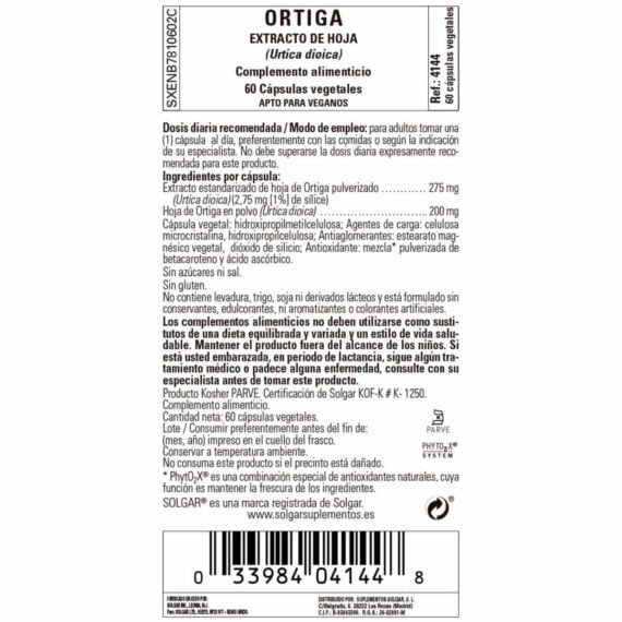 Ortiga -Hoja- 60 Cápsulas Veganas