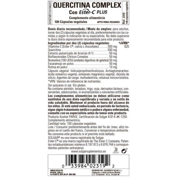 Quercitina Complex - 100 Cápsulas Veganas