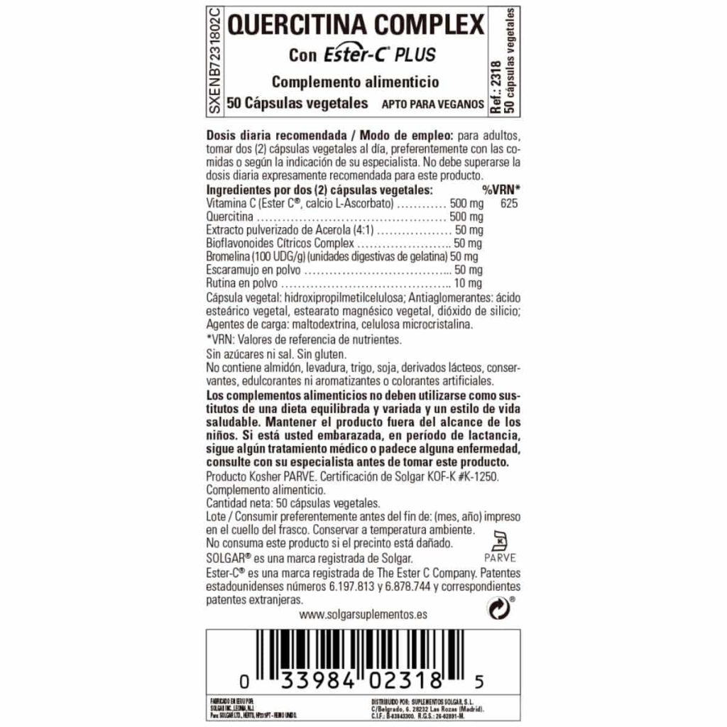 Quercitina Complex - 50 Cápsulas Veganas detalle 1