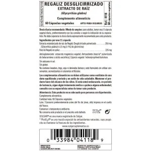 Regaliz Desglicirrizado -Raíz- 60 Cápsulas Veganas