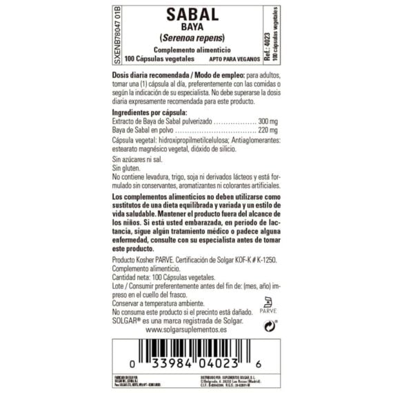 Sabal - 100 Cápsulas Veganas
