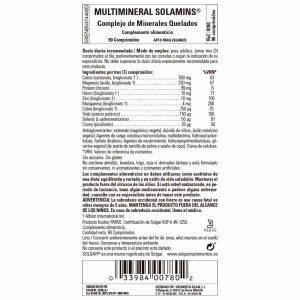 Minerales Quelados -Solamins- 90 Comprimidos
