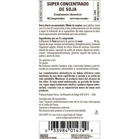 Isoflavonas de Soja No Transgénicas - 60 Comprimidos