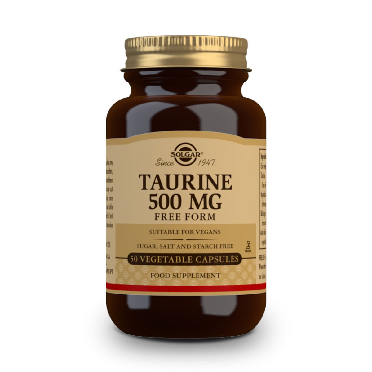 Taurina 500 mg – 50 Cápsulas Veganas