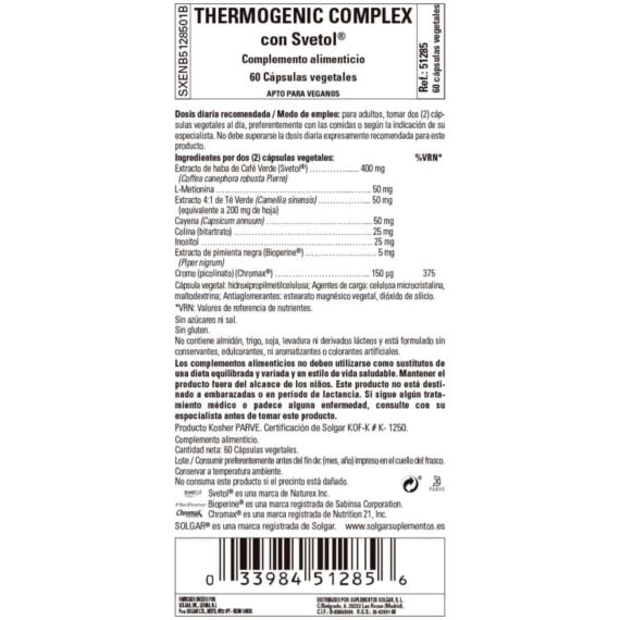 Thermogenic Complex con Svetol - 60 Cápsulas Veganas