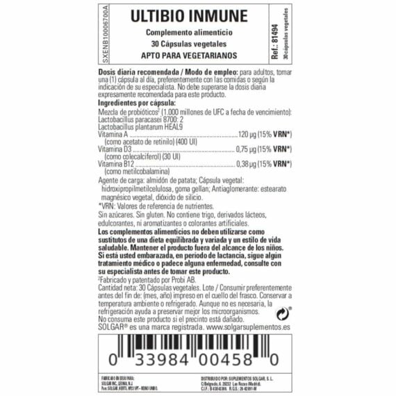 Ultibio Immune - 30 Cápsulas Veganas