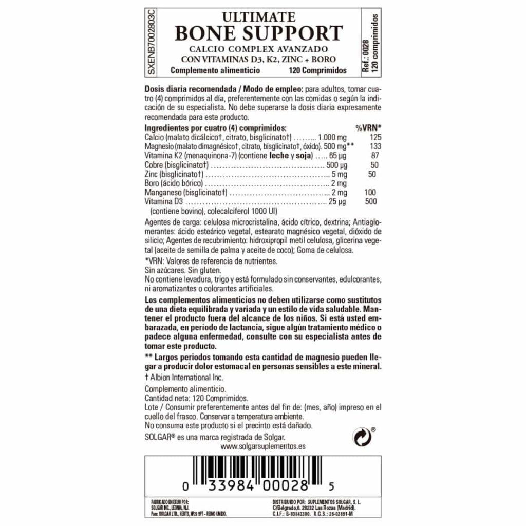 Ultimate Bone Support - 120 Comprimidos detalle 1