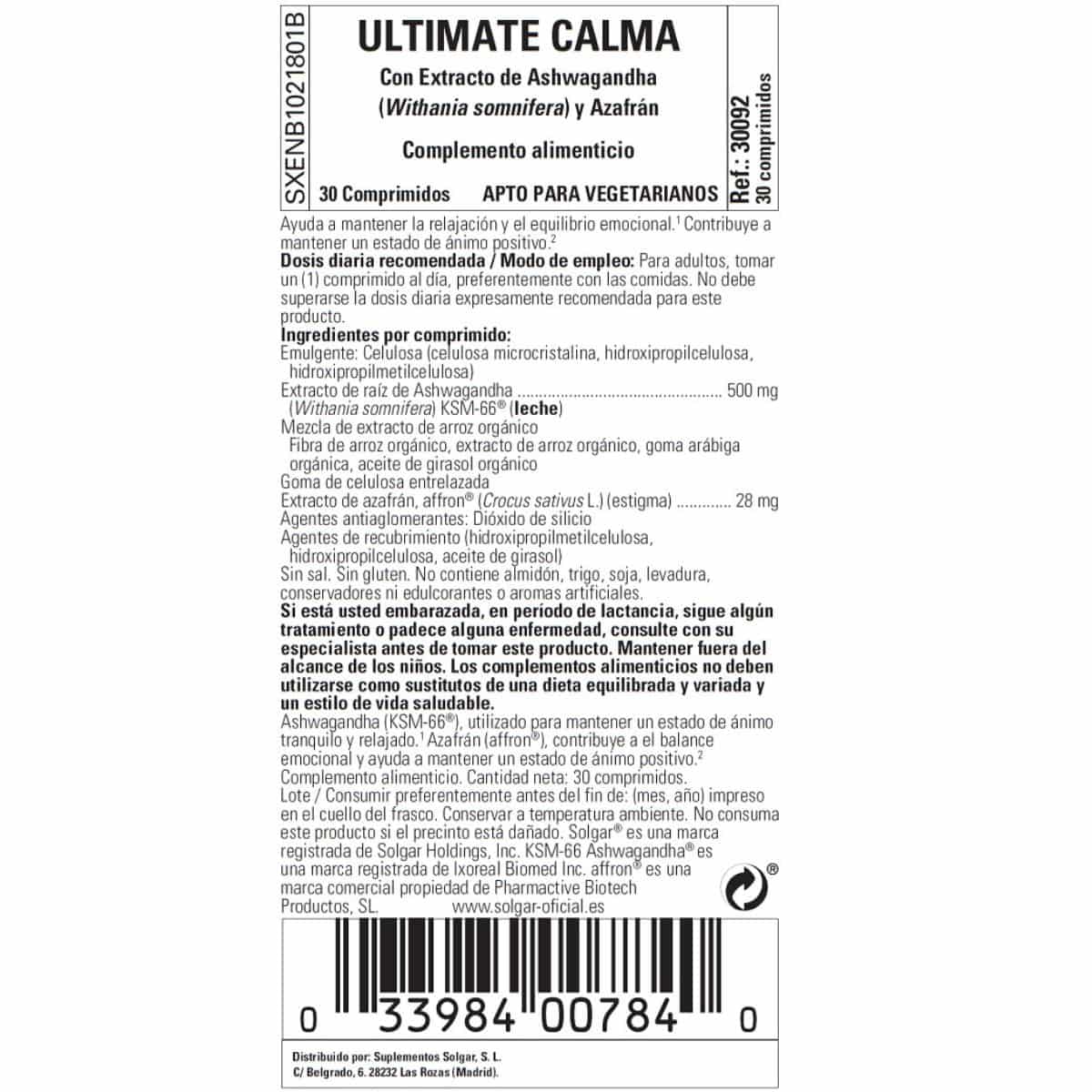 Ultimate Calm – 30 Comprimidos