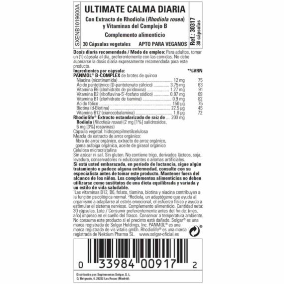 Ultimate Calm Daily - 30 Cápsulas  Veganas