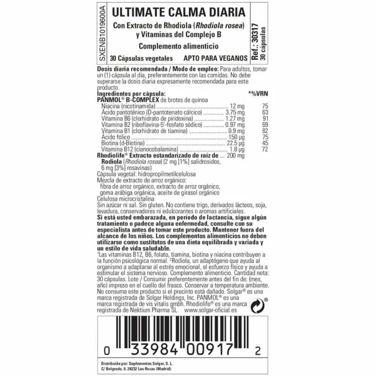 Ultimate Calm Daily – 30 Cápsulas  Veganas