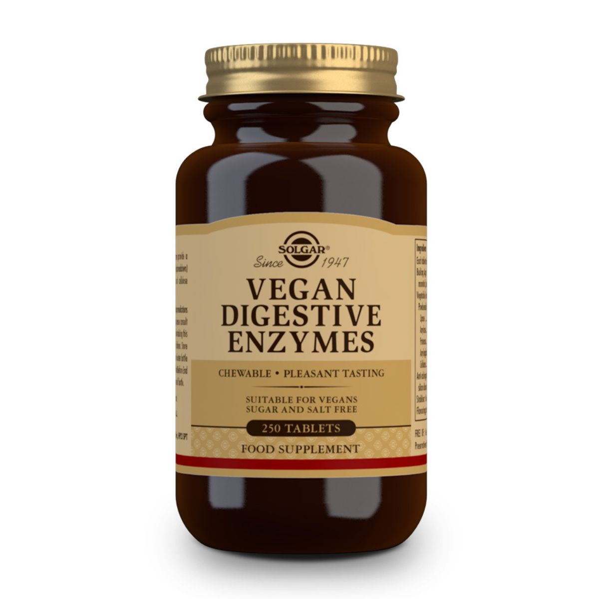 Enzimas Digestivas Veganas – 250 Comprimidos Masticables