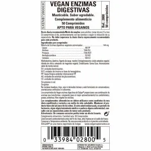 Enzimas Digestivas Veganas – 50 Comprimidos Masticables