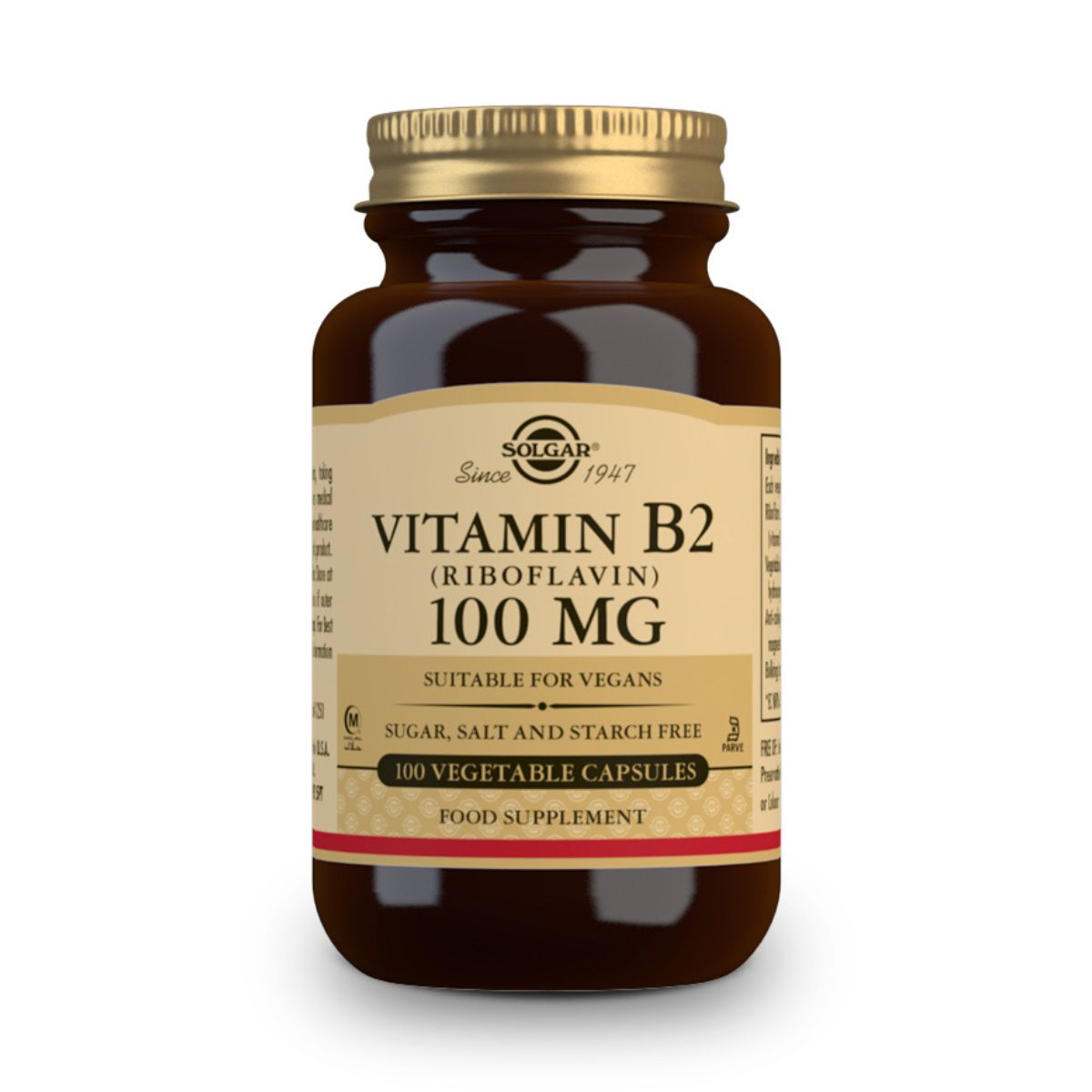 Vitamina B2 100 mg – 100 Cápsulas Veganas