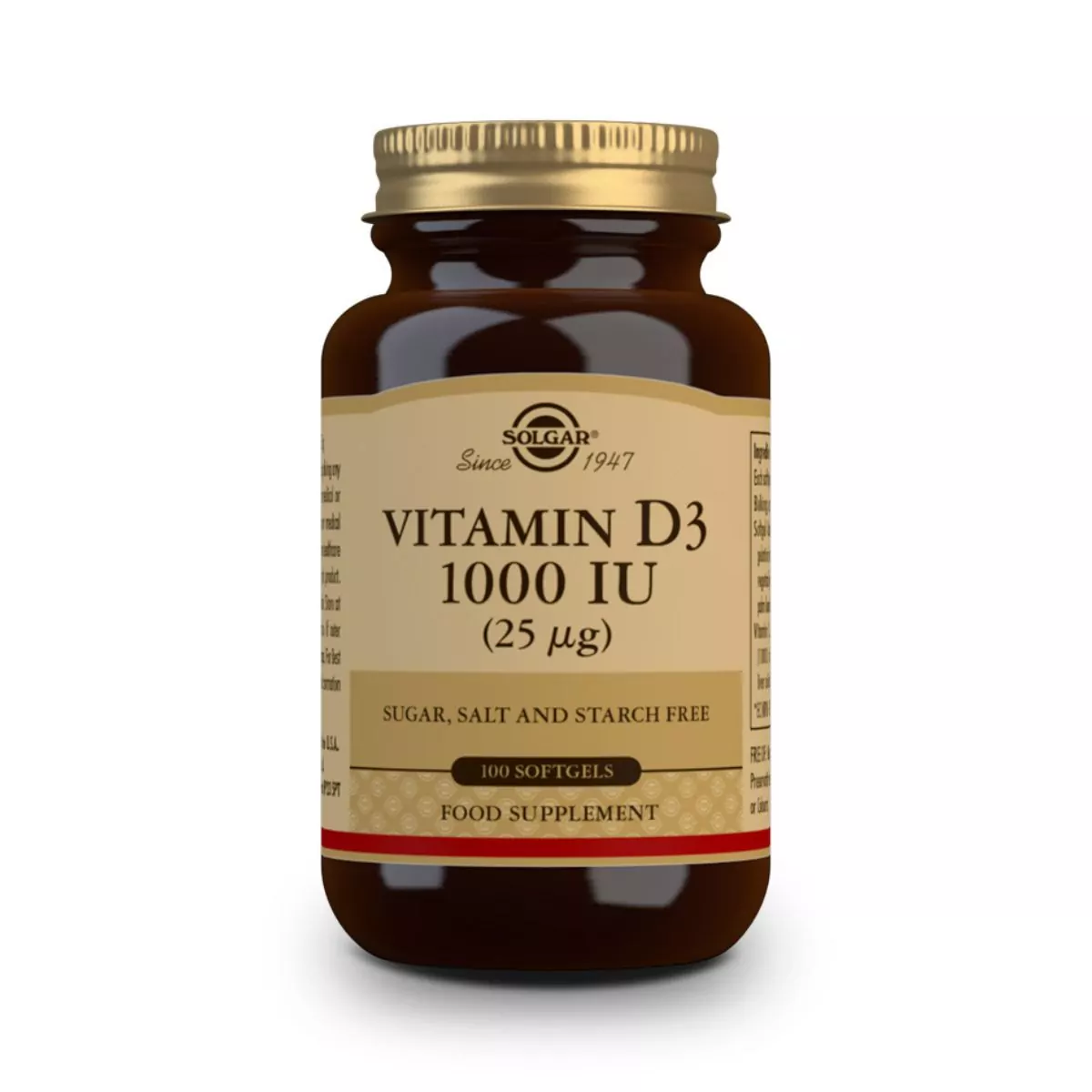 Vitamina D3 1000ui – 25 mcg – 100 Cápsulas Blandas