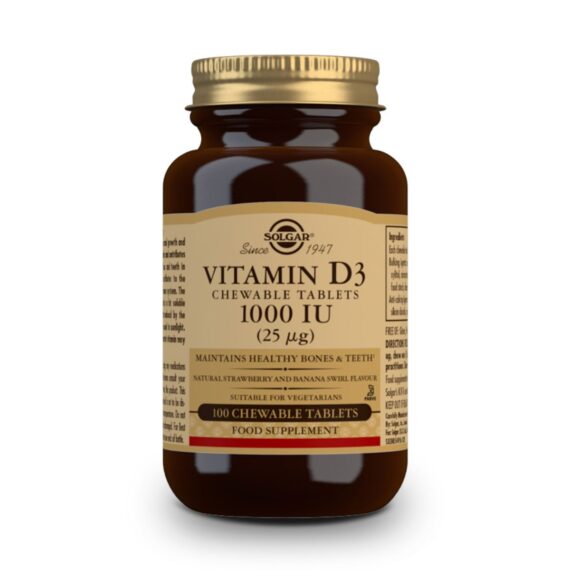 Vitamina D3 1000ui - 25 mcg - 100 Comprimidos Masticables