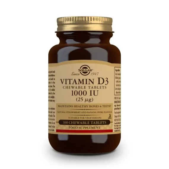 Vitamina D3 1000ui - 25 mcg - 100 Comprimidos Masticables