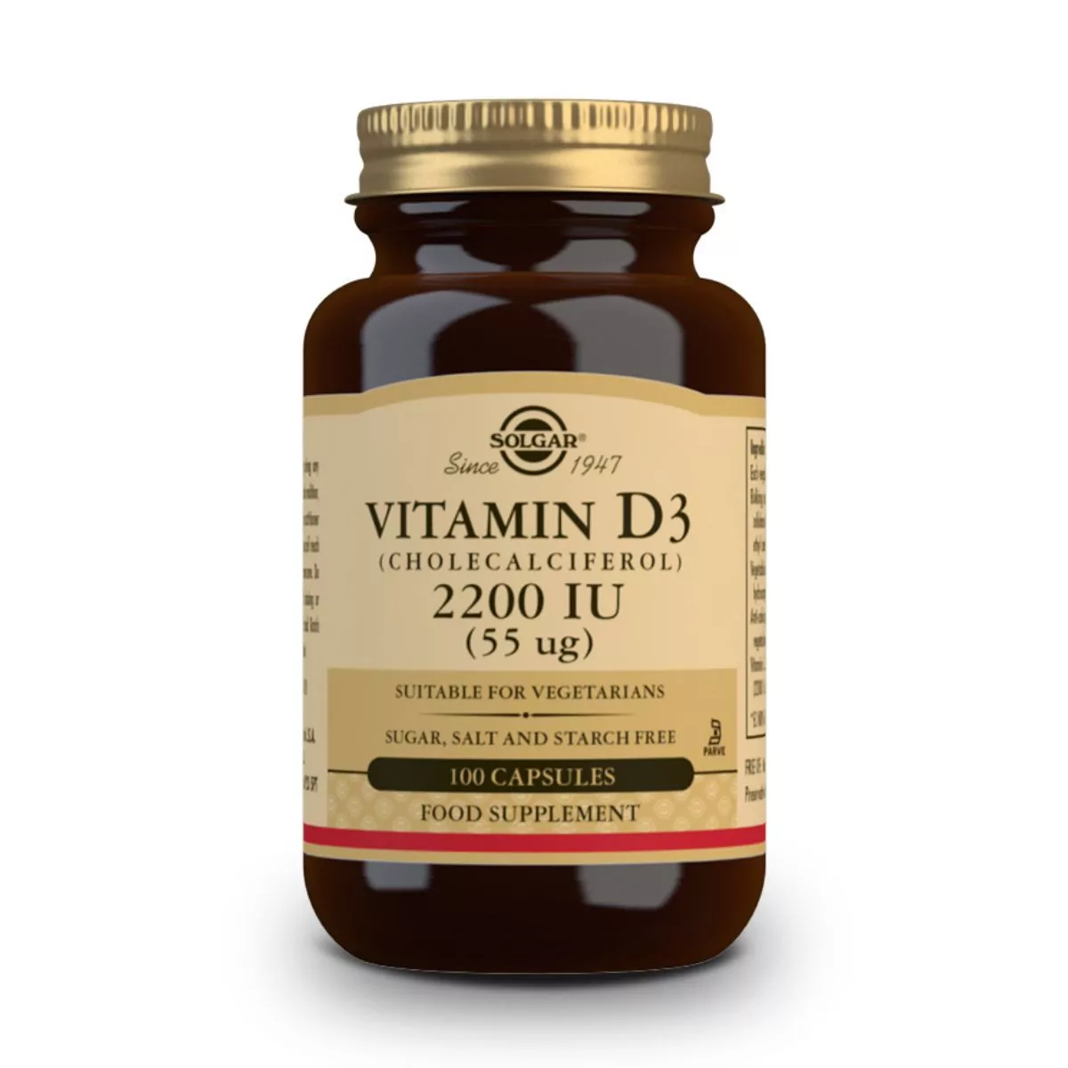 Vitamina D3 2200ui – 55 mcg – 100 Cápsulas Veganas