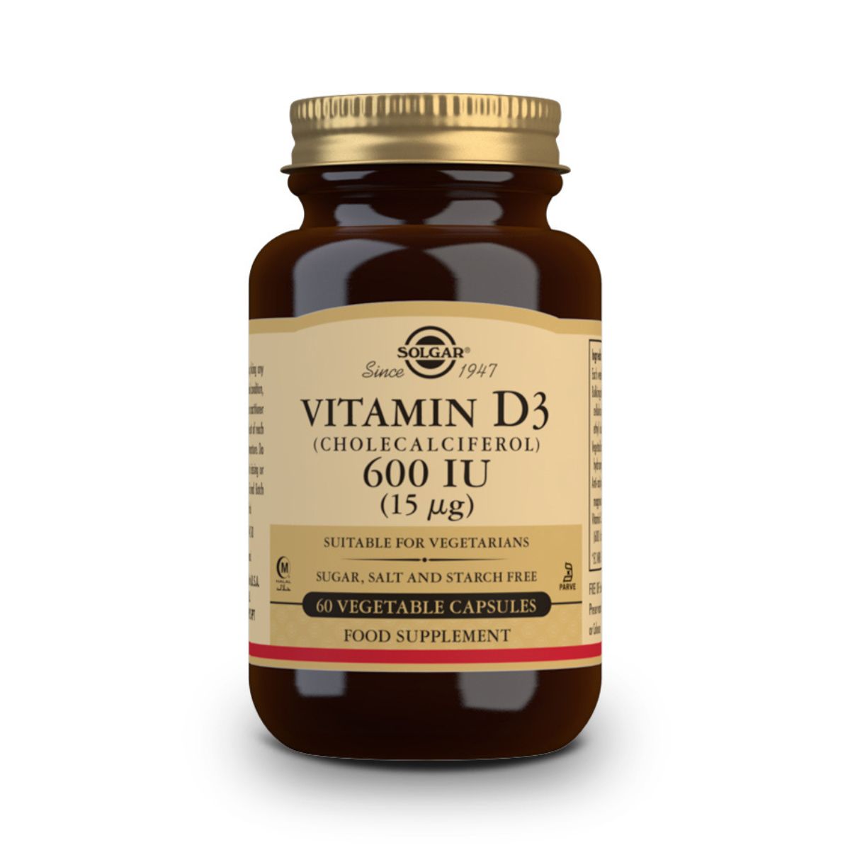 Vitamina D3 600ui – 15 mcg – 60 Cápsulas Veganas
