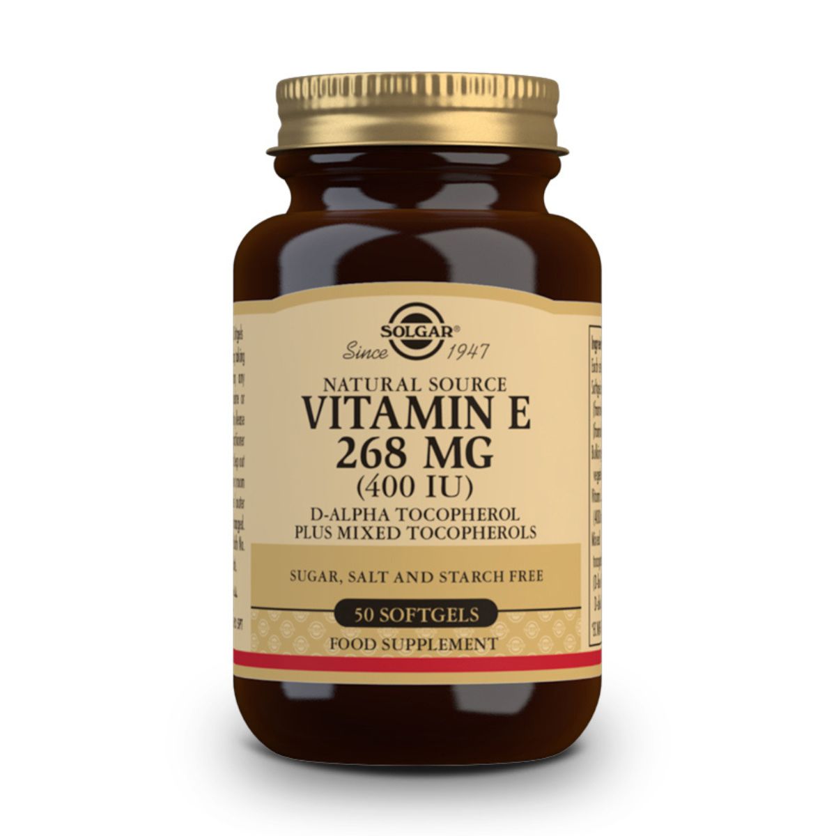 Vitamina E 400iu -268 mg- 50 Cápsulas Blandas Veganas