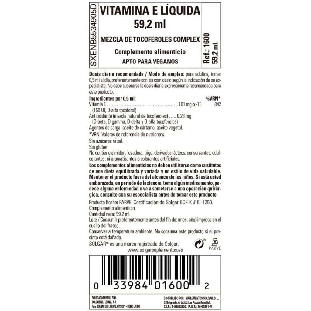Vitamina E Líquida 60ml detalle 1