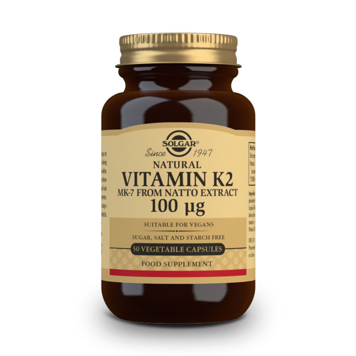 Vitamina K2 100 mcg – 50 Cápsulas Veganas