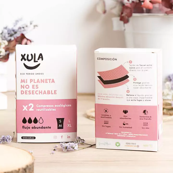 Compresas Reutilizables Flujo Abundante S/M 2 Unidades