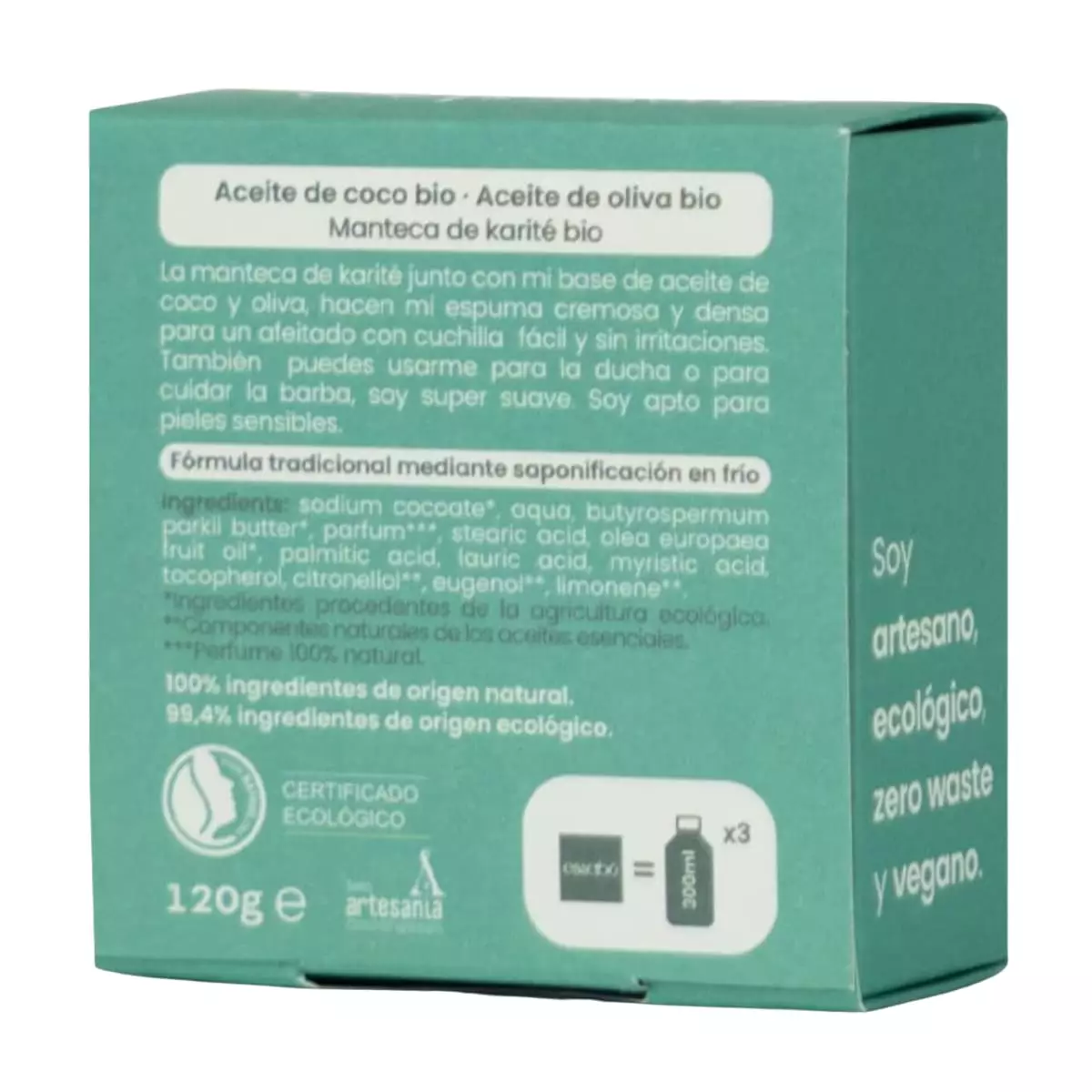 Jabón Ecológico de Afeitado y para Barba 120 g detalle 2