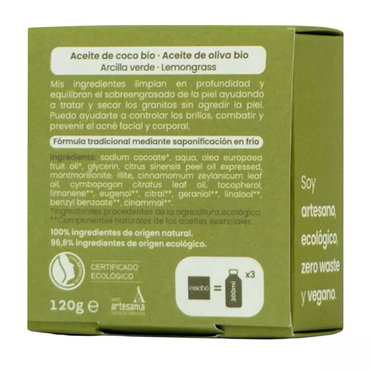 Jabón Ecológico para Piel Grasa y para Acné 120 g detalle 2